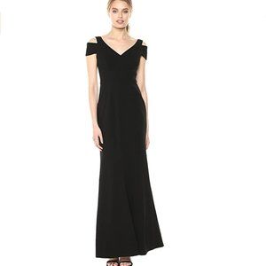 Calvin Klein Black Cold Shoulder Long Gown
